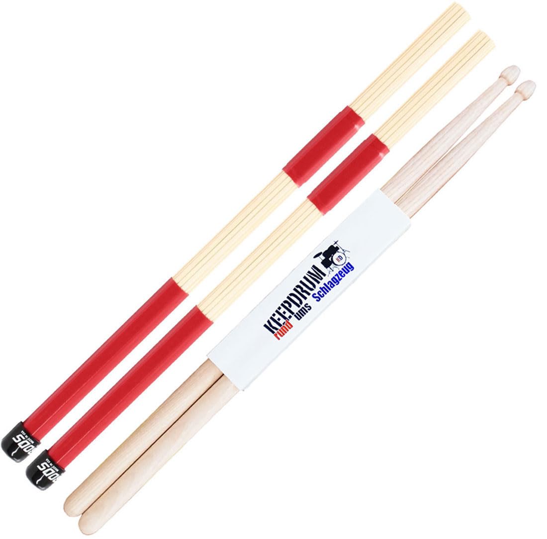 H-Rods Hot Rods Paire de baguettes de batterie Keepdrum