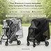 Large Stroller Sunshade & Rain Cover-Protect Your Baby Stroller from Sun, Rain, Wind, Dust-Built in Mosquito Netting-Universal Weather Shield for Baby Carriage