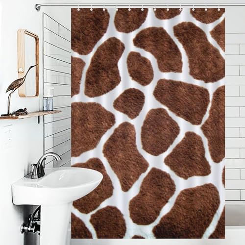 Rideau de douche imperméable anti-éclaboussures imprimé girafe - 5