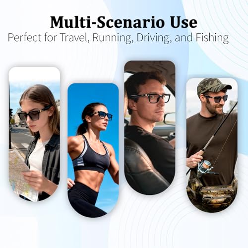 Image of AI Smart Glasses with 160+ Languages for Men /Women, Wireless Bluetooth Translation Glasses with Speakers for Work /Travel /Sports /Business（Black）