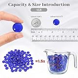 FUTUREPLUSX 1LB Blue Flat Glass Marbles, Premium Dark Blue Aquarium Rocks Fish Tank Gravel Stones Bulk Pebbles Decorative Beads for DIY Crafts Vase Fillers Table Scatter Decor