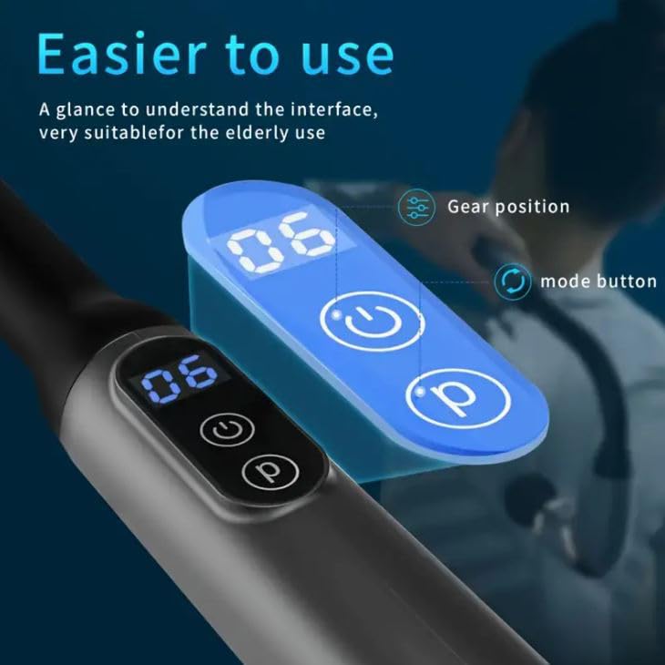 Scizor Massage Gun with Extension Handle, Percussion Massage Gun for Pain Relief, LED Screen, 3 Modes & 6 Speed LevelsDeep Tissue Handheld Muscle Massager for Back, Neck, Shoulder, Legs&Whole Body 2