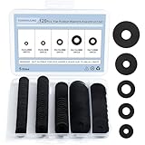 TEAMIOULING 120Pcs Rubber Washers Assorted Kit,16/18/20/25/30mm Black Washer,Vibration Absorbing Pads Sealing Rubber Washers for Faucets Garden Bolts Screws Hose Plumbing Shower Head- 5 Sizes