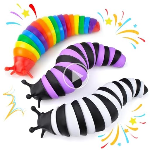 IFiwin 3PC Fidget Slug, Sensory Slug Fidget Toys for Autistic Kids Adults, Autism Sensory Toys, Stress Toys, Toddler Toys, Birthday Gifts for Girls Boys Aged 3+, Stress Relief Fidget Toy
