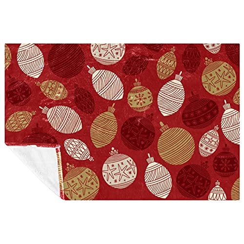 Couverture de Noël rouge et chaude avec imprimé boules festif - 2