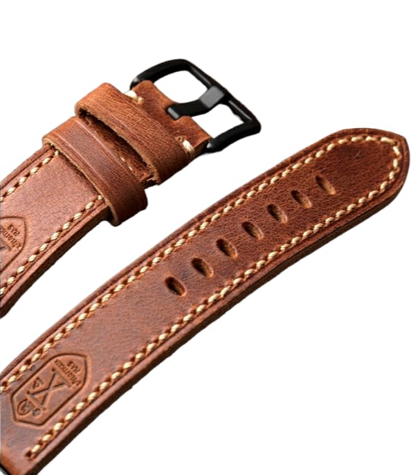 Bracelet de montre cuir italien fait main 20mm marron foncé pour raconter votre propre histoire au poignet
