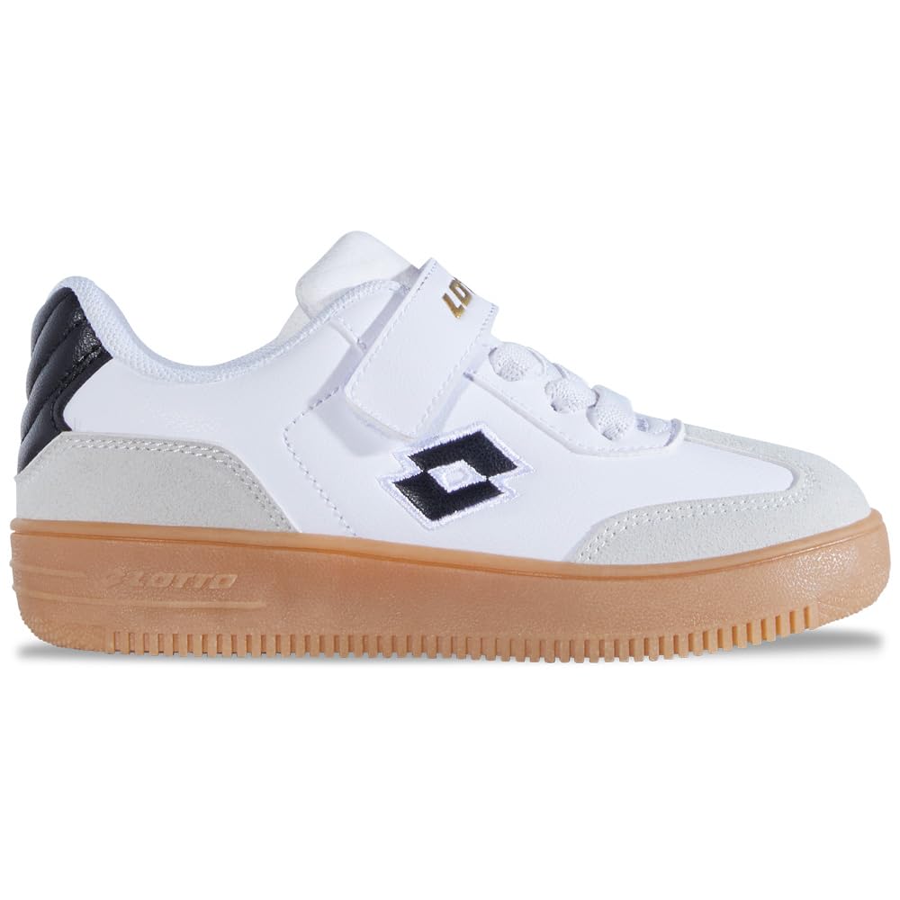 LOTTO Unisex Kid's Makera K Sneaker, White Black, 9.5 UK Child