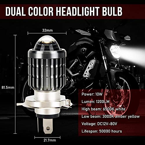 Image of OBEROI'S TRADERS H4 LED Headlight Fog Lamp Projector Lens Universal for Bike and Car Fog Light, Dash Light Motorbike, Car Xenon (Pack of 1)(H4 LENS W /Y)