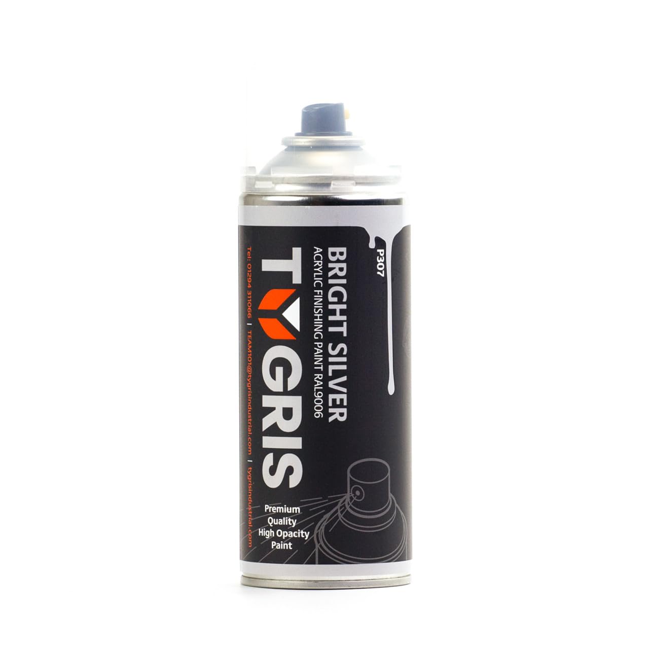 P307 Bright Silver Paint RAL9006 400ml (Box of 12) Brand TYGRIS
