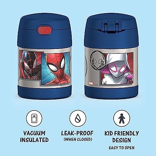 Image of THERMOS FUNTAINER Insulated Food Jar, 10 Ounce, Kid Friendly Food Jar with Foldable Spoon, Spider-Man (Pack of 6)