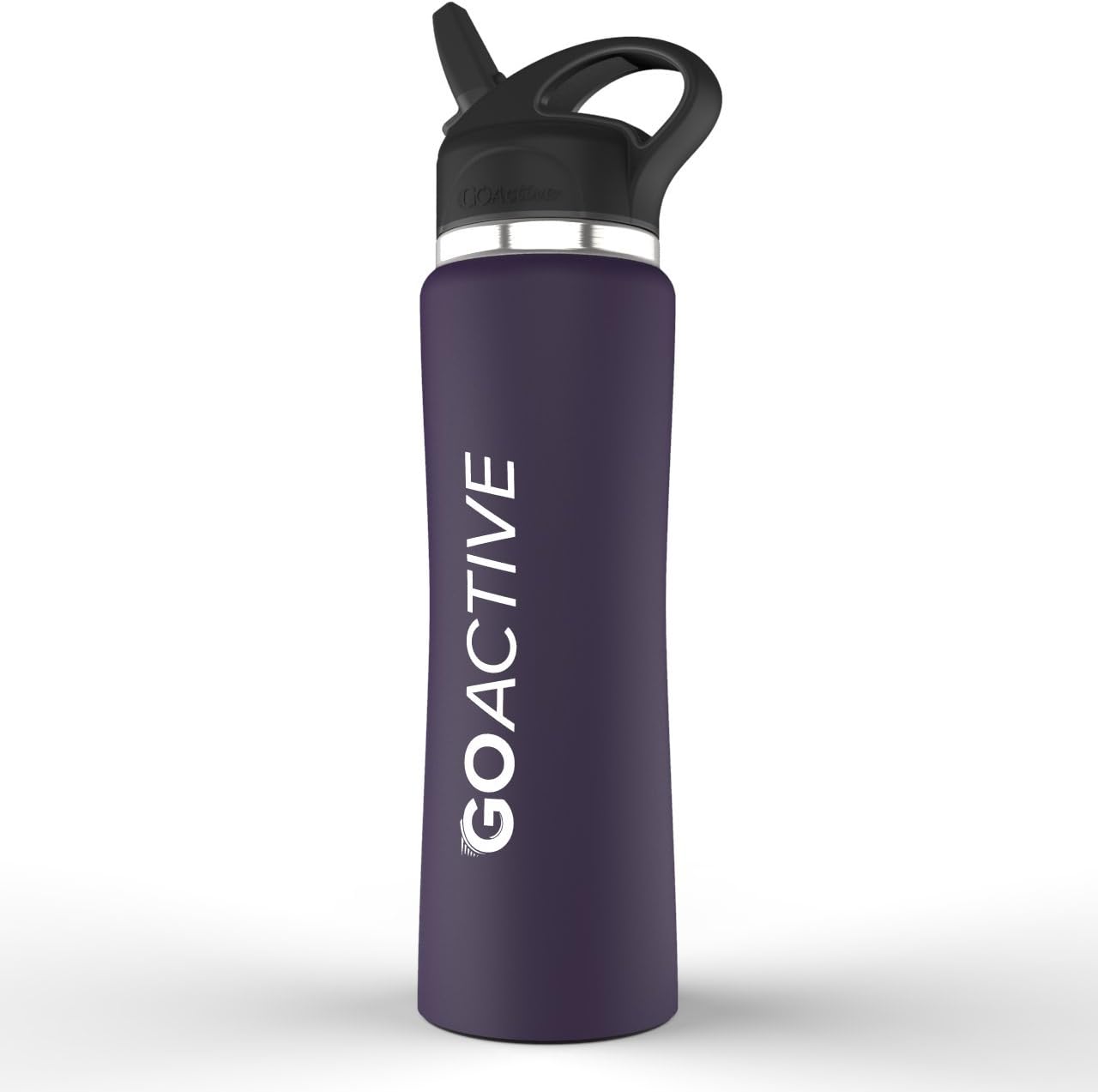 GO Active Insulated Water Bottle with Straw. Stainless Steel Double Wall Sport Bottle Keeps ice Cubes Over 24 Hours!