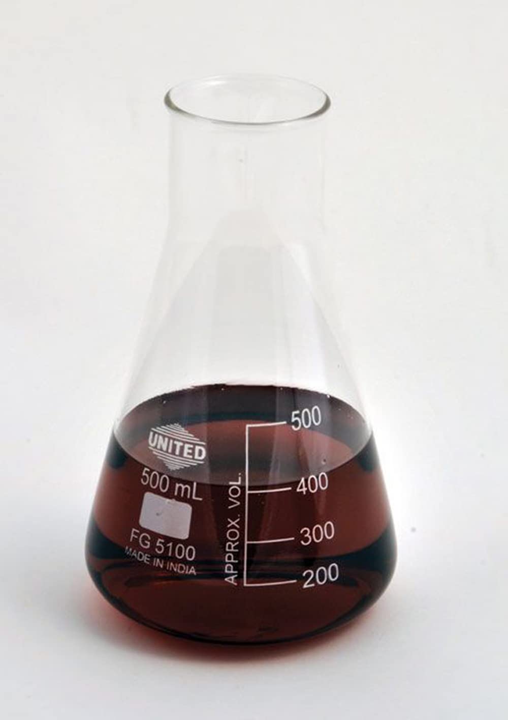 United Scientific FG5100-125 Borosilicate Glass Wide Mouth Erlenmeyer Flask, 125ml Capacity (Pack of 12)