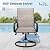 PHI VILLA 8 Piece Patio Dining Set with 13ft Patio Umbrella (Beige), 6 Outdoor Padded Swivel Dining Chairs & 1 Large Metal Dining Table with 1.9" Umbrella Hole, for Lawn Garden Backyard
