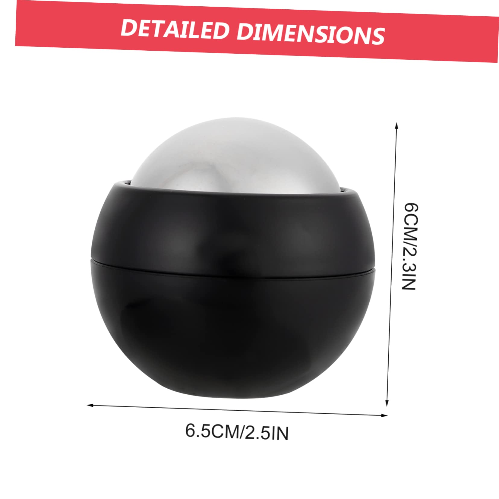 COLLBATH Ergonomischer Massageball aus Abs und Edelstahl mit Kaltkompresse für Fitness Massage und Yoga Training zur Muskelentspannung und Schmerzlinderung Schwarz