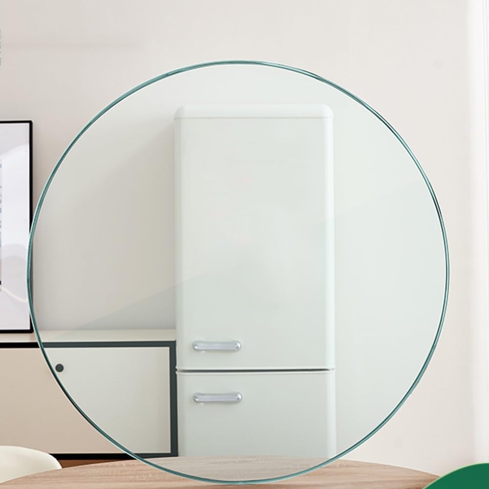 Round Tempered Glass Table Top, Clear Glass Table Tops Replacement, Flat Polished Edge, Tabletop Protector for Patio Table, Dining Table, Coffee Table, Desks(55 CM(22 INCH))