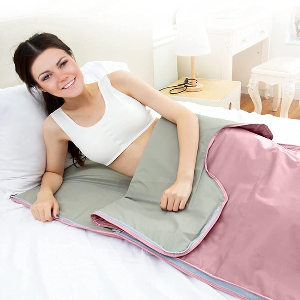 Manta digital de sauna de infrarrojos lejanos, calefacción de 2 zonas para terapia de desintoxicación, dispositivo de belleza para spa en casa, hecha de material Oxford