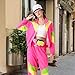 VillbeCoser Women's 80s 90s Outfits Tracksuit Costume Accessories Set, Color Block Windbreaker Jacket(PinkYellow M)