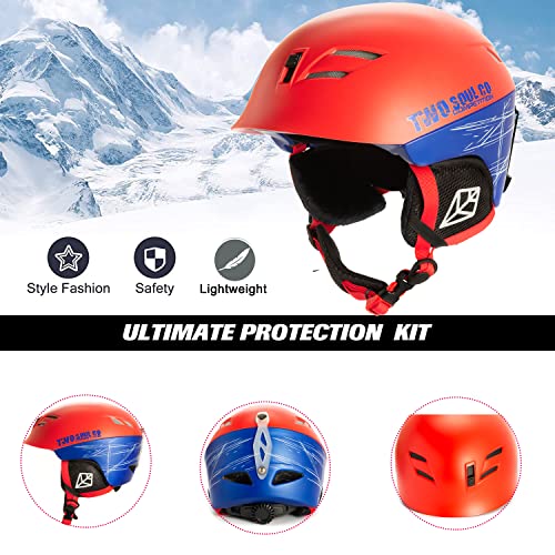 Ski&Snowboard Helmet Snow Sled Child Helmet For Kids Youth And Toddler Age 2-6 Y And 5-12 Y Astm Certified(Red, 20-22In/5-12 Year) #TOP3
