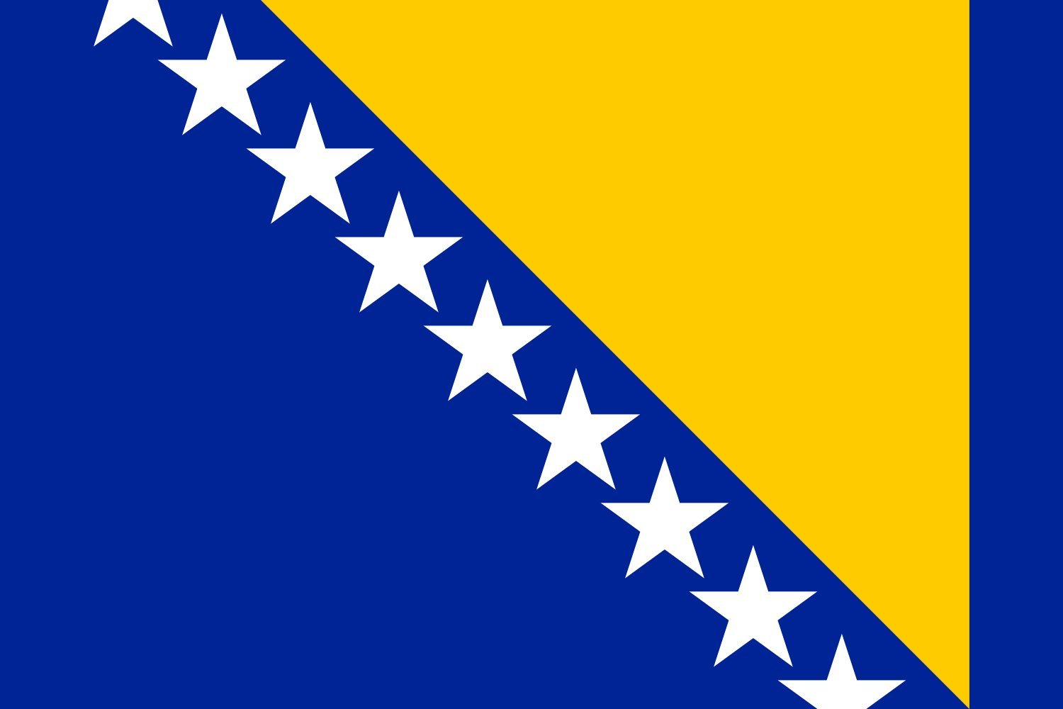 Drapeau Medium Bosnie-Herzégovine format paysage抗风耐用款