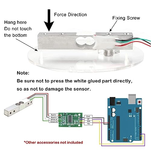 Geekstory 1kg Digital Load Cell Weight Sensor+HX711 AD Amplifier Weighing Sensor Module High Precision for Arduino DIY Electronic Portable Kitchen Scale（2 Sets） by Geekstory - Image 2