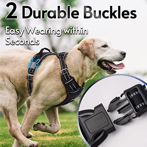 Dooradar Dog Harness For Large Dogs No Pull, No Choke Dog Harness Soft Padded, Adjustable Reflective Dog Vest With Handle Control, Suitable For Small Medium Large Dogs Training Walking, Black, Large #TOP3