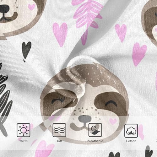 Girls Underwear Toddler 2t Cotton Panties for Girl Colorful Undies Kids Briefs Cute Sloth Faces White3