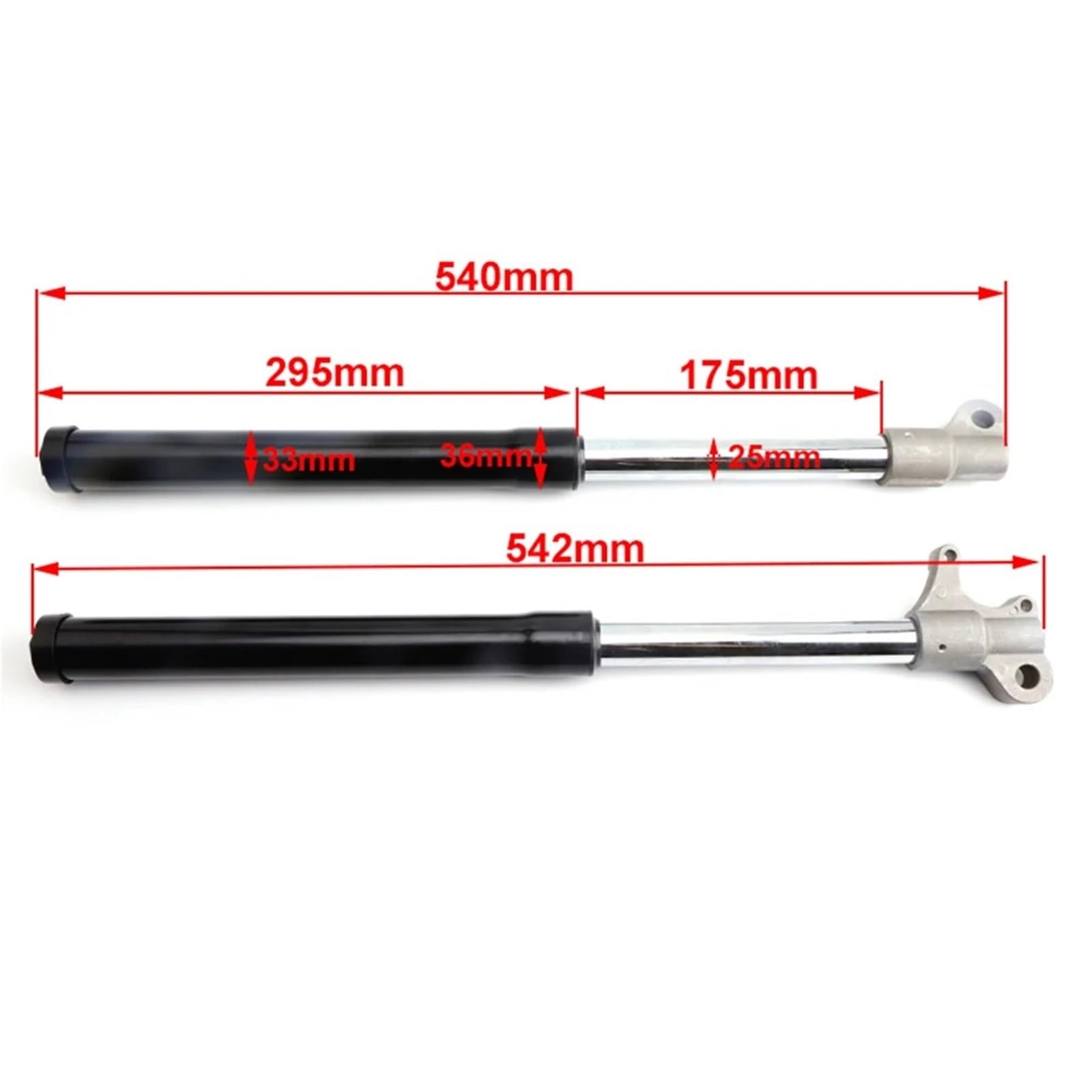 suspensión neumática trasera amortiguadores Kit Placa Conexión Superior E Inferior Amortiguador Horquilla Delantera 550 Mm Para Minimotos, Ciclomotores Motocross 2 Tiempos 49 Cc.(Green Set B)