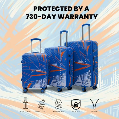Image of AMERICAN TRAVELLER Urban Kingdom Trolley Bag | Durable Polycarbonate Hard Shell | TSA-Type Lock | 360 Disc Spinner Wheels | Expandable Suitcase for Travel (20, Blue)