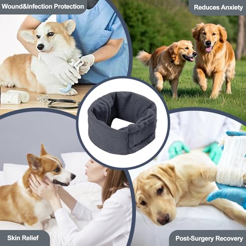 Ohrenschützer für Hunde,Gehörschützer Lärmschutz Hunde Ohrenschutz,Beruhigender Hundehoodie für Hals- und Ohrenwärmer,für Angstlinderung,Winter,Fellpflege,Feuerwerk,AutofahrtenGrau, S-10,6'-15,7'