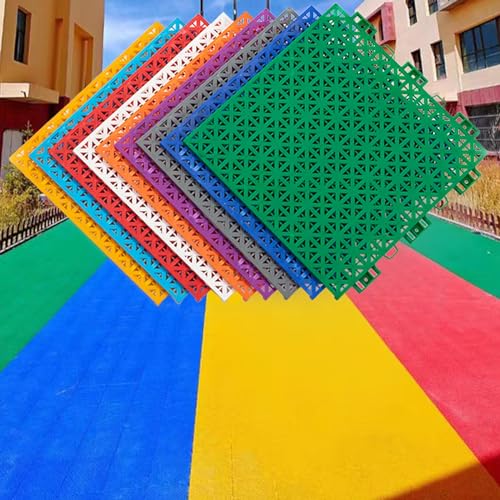 Interlocking Floor Tiles Terrassenfliesen Für Den Außenbereich, Ineinandergreifend, Wetterfest, Rutschfest, Drainage-Bodenmatten Aus Kunststoff Für Garage, Küche, Pool, Sportplatz, Modular Kissen ( Co