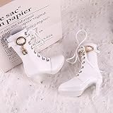 UCanaan Bjd Dolls Shoes, 2.92In-2.94In Length White High Heel Boots for 1/3 BJD Doll SD AOD DOD BJD