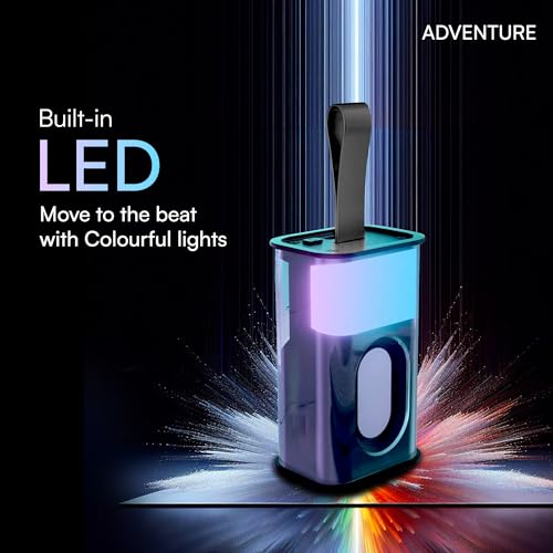 Image of HAPIPOLA Adventure Bluetooth Speaker Immersive Audio | Portable | Type c Charging | Built in mic | TWS Pairing Support | dustproof | handfree Calling | RGB Light | Light Weight 6 Hours Playback