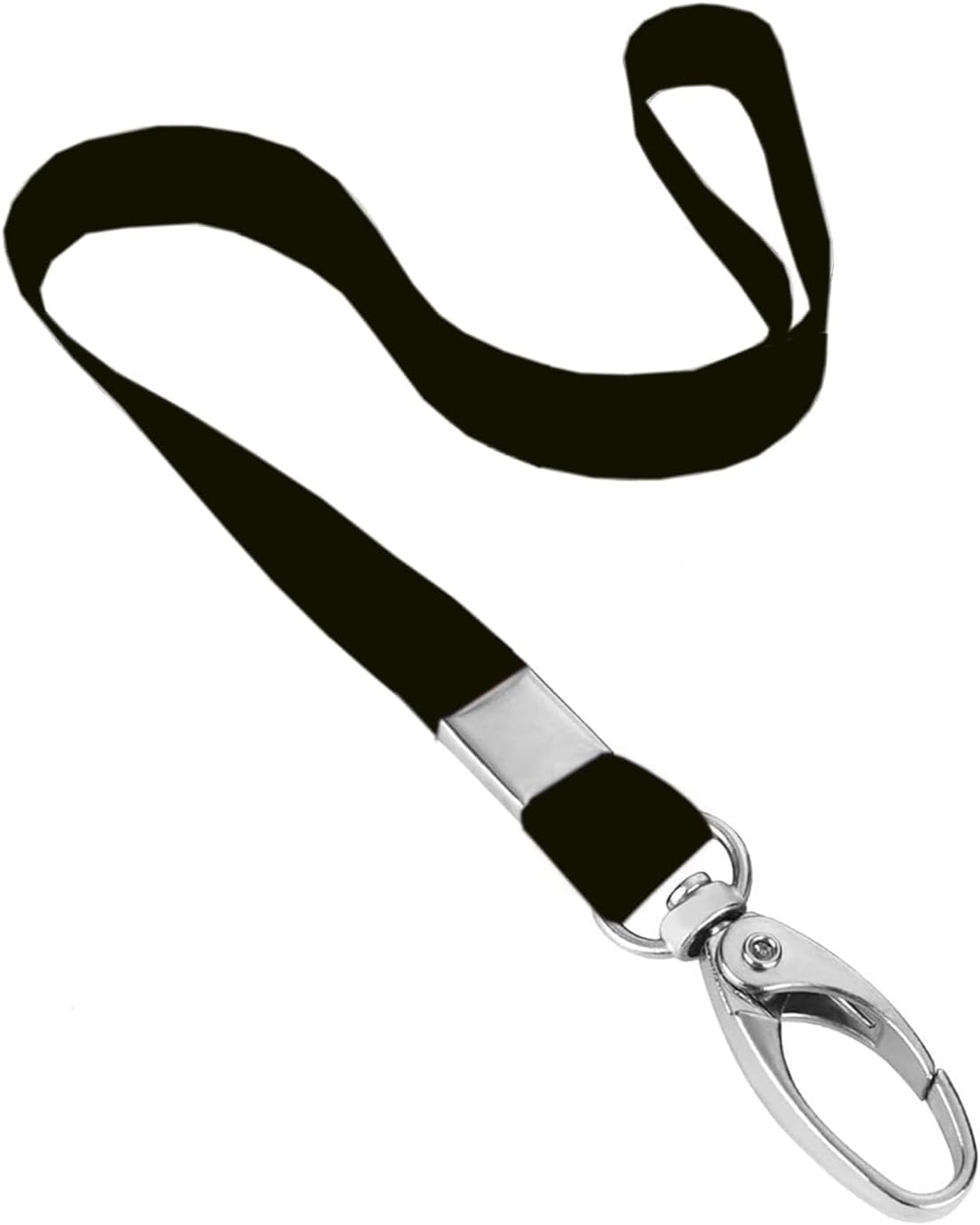 NOZOMI ID Card Holder Lanyard Neck Strap for Men/Women, Office Employees, Neck Strap Lanyard Swivel Hooks Clips for ID Card Holders, Business ID Card Card Name Badge Holder Lanyard (Black Pack of 1)