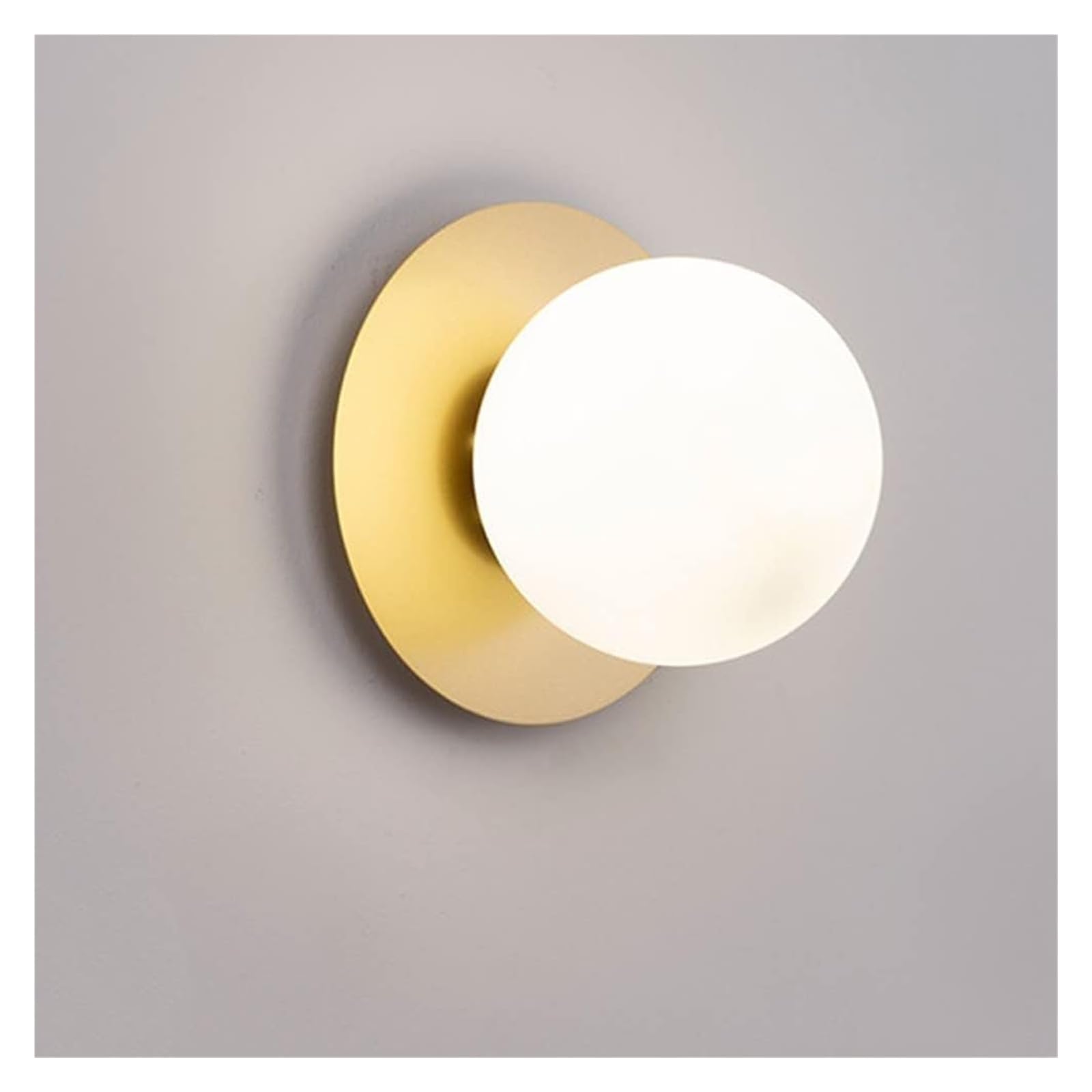 SYAXVOM Wall Lamp LED Lantern with White Globe Glass Shade, PostWall Sconce Lights for Home Bedside Bedroom Decoration Illumination, E27 Holder (Color : Golden)