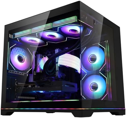 HELLOLAND Ocean Park Gaming PC Desktop- AMD Ryzen 7 9800X3D 8-Core 4.7GHz- RX 9070 XT 16GB- 32GB DDR5 6000MHz RAM-1TB PCIe SSD- 850W PSU- 360mm AIO & APP RGB Fan Control- WiFi + BT - Win 11 -Black