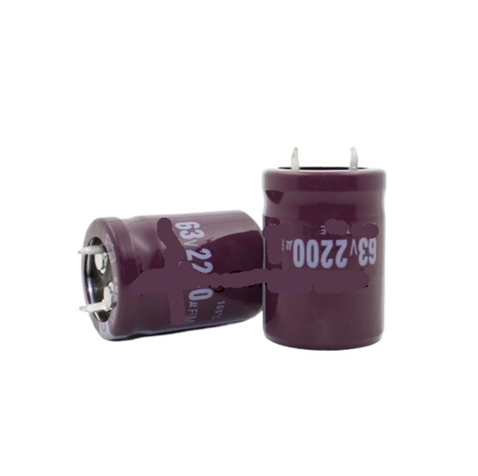 3 condensadores de 63V y 2200 uF de 22 x 30 mm para reparar amplificadores de música en casa