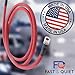 2 AWG Battery Cable with Battery Terminals, Pure Copper Wire, Automotive, Solar Power Inverter, Welding, Golf Cart, Lawn Mower, Motorcycle (Red Wire, 1 FT (12 in), 3/8