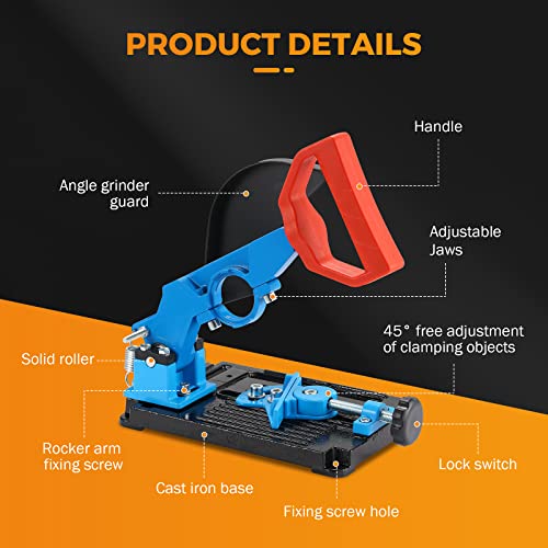 Beamnova 2 In 1 Electric Drill Angle Grinder Stand,Angle Grinder Fixed Holder Conversion Cutting Machine Table,Handle Adjustable 45 Degree With Clamp Protective Cover #TOP1