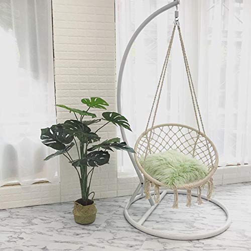 CCTRO Hammock Chair Macrame Swing,Boho Style Rattan Chair Hanging Macrame Hammock Swing Chairs for Indoor/Outdoor Home Patio Porch Yard Garden Deck,265 Pound Capacity (C White)