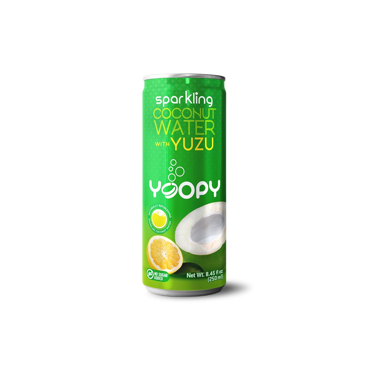 Yoopy Sparkling Coconut Water with Yuzu – 12 Pack (8.45 fl oz Cans) | Refreshing Tropical Sparkling Drink, Low Calorie, Hydrating & Naturally Flavored