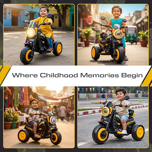 Image of PRO KIDS S500 Rechargeable Electric Kids Bike with Bluetooth, USB, AUX, Music & LED | Ride-On Bike for Boys & Girls (1.5-4 Years) | 6V Battery Powered | Foot Accelerator