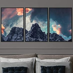 signwin 3 Piece Framed Canvas Wall Art Mountain...
