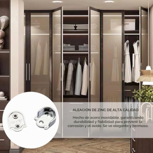 Miniatura 8 de Soporte Lateral Para Barra De Armario,Soporte Para Barra Armario,Sujeta Barras De Armario,Soportes Para Barra De Brida,Colgador Barra Armario De Aleación De Zinc,Para Barras De Cortina,19mm,2 Pcs
