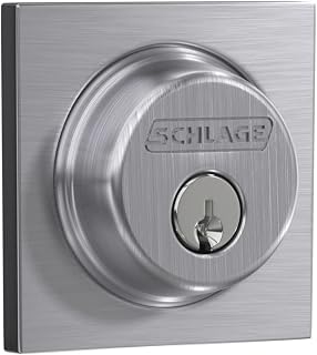 Schlage B60 N COL 626 Deadbolt with Collins Trim, Keyed 1 Side, Highest Residential Security, Satin Chrome