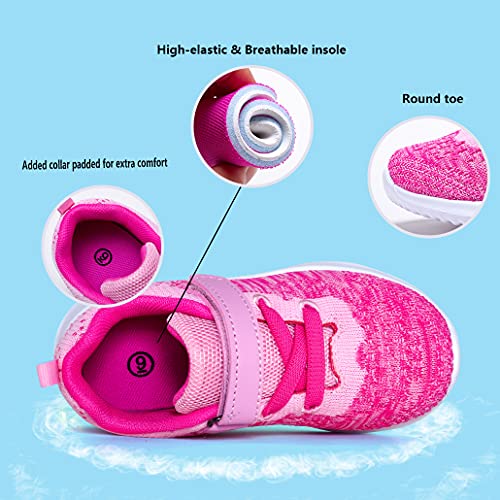 COODO Toddler/Little Kid Boys Girls Shoes Running Sports Sneakers (8 Toddler,Pale Pink)