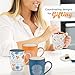 Christian Art Gifts Floral Ceramic Coffee and Tea Mug Set: In All Things Give Thanks: Thankful, Grateful, Blessed Novelty Mug Set with Scripture - Set of Four 12 oz. Cups, Blue/Orange/White Floral