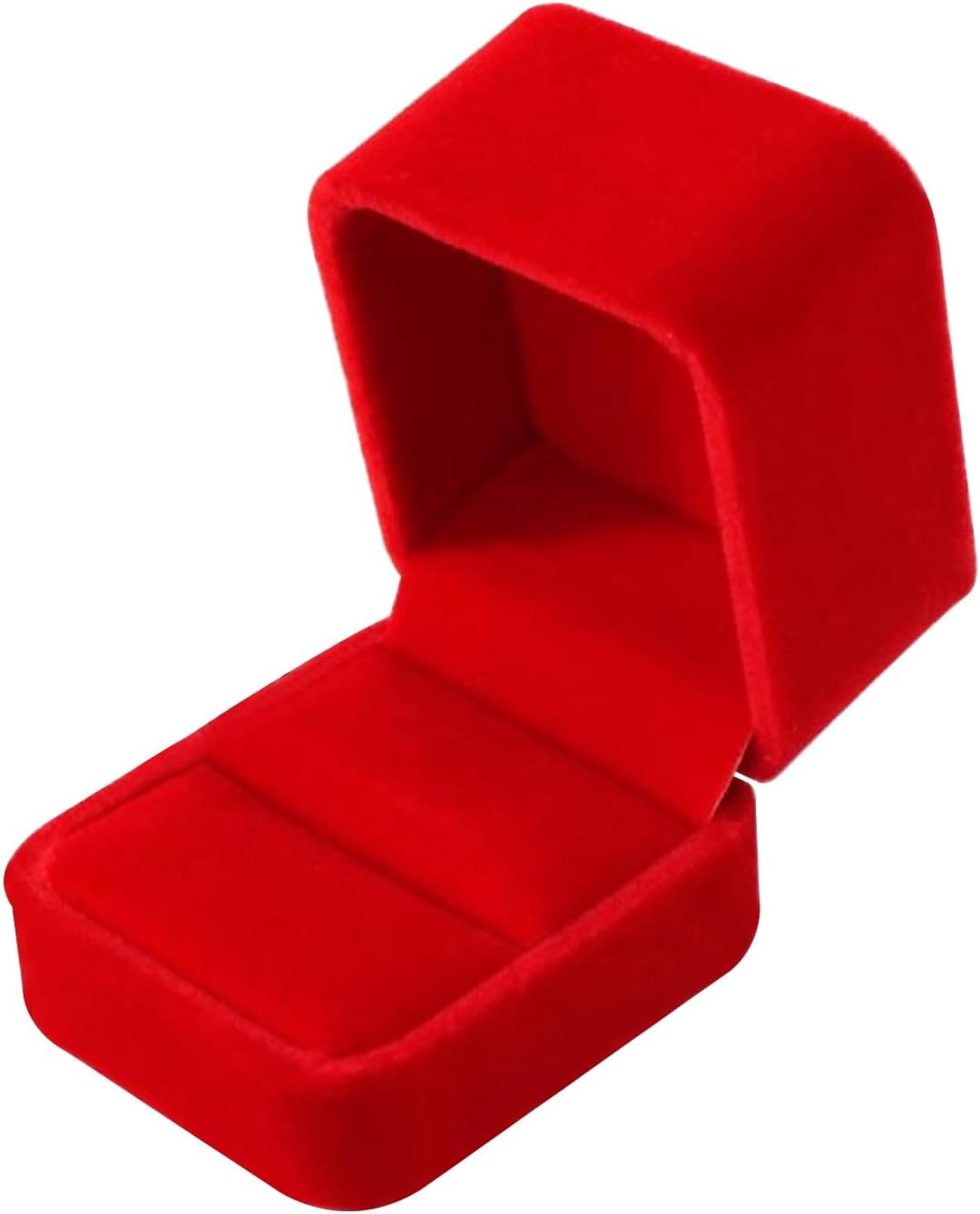 Black Velvet Ring Box,Jewelry Gift Box for Proposal,Engagement, Wedding - Easy to Carry and Fit into Your Pocket (Redness, S)