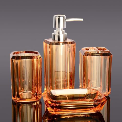 Bathroom Accessories Set 4-Piece Premium Acrylic Bathroom Set