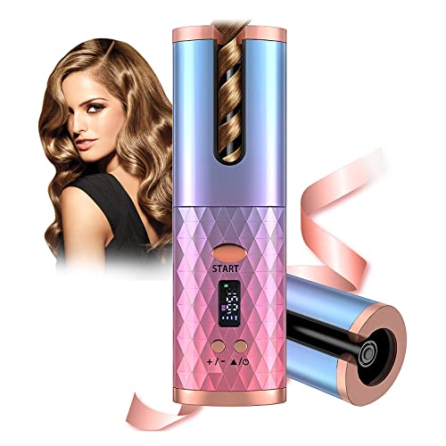 Automatic Curling Iron, Hair Curling Iron For Hair Styling, Cordless Auto Hair Curler, With 6 Temps And Timers, Auto Shut-Off, Fast Heating, Rechargeable Cordless Hair Curler 1 #TOP16