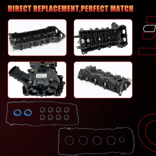 Image of Engine Valve Cover Gasket Set Compatible with Chrysler Jeep Ram Dodge Vehicle Pacifica 2017-2022, Voyager Durango Grand Cherokee Wrangler, ProMaster 1500 2500 3500 3.6L 24V Replaces# VS50919, VC1184G